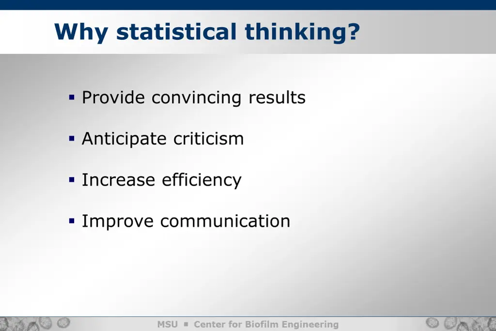 why statistical thinking