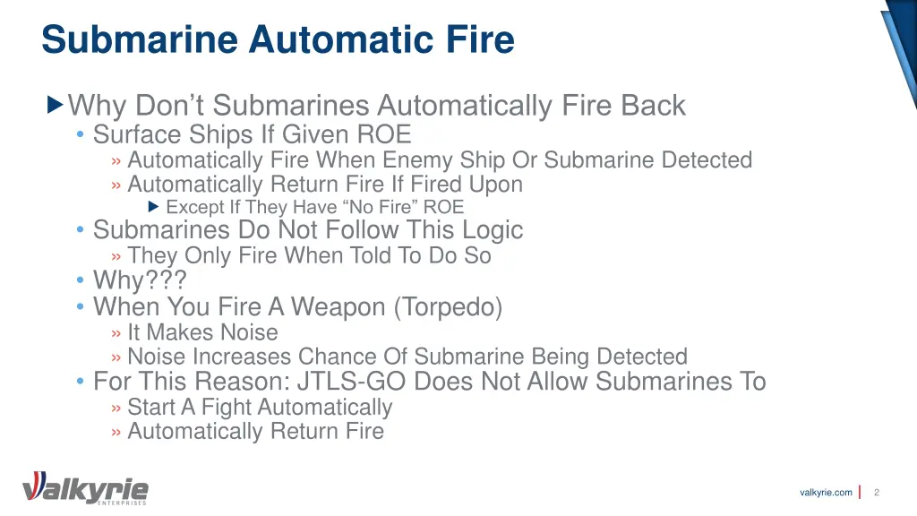 submarine automatic fire