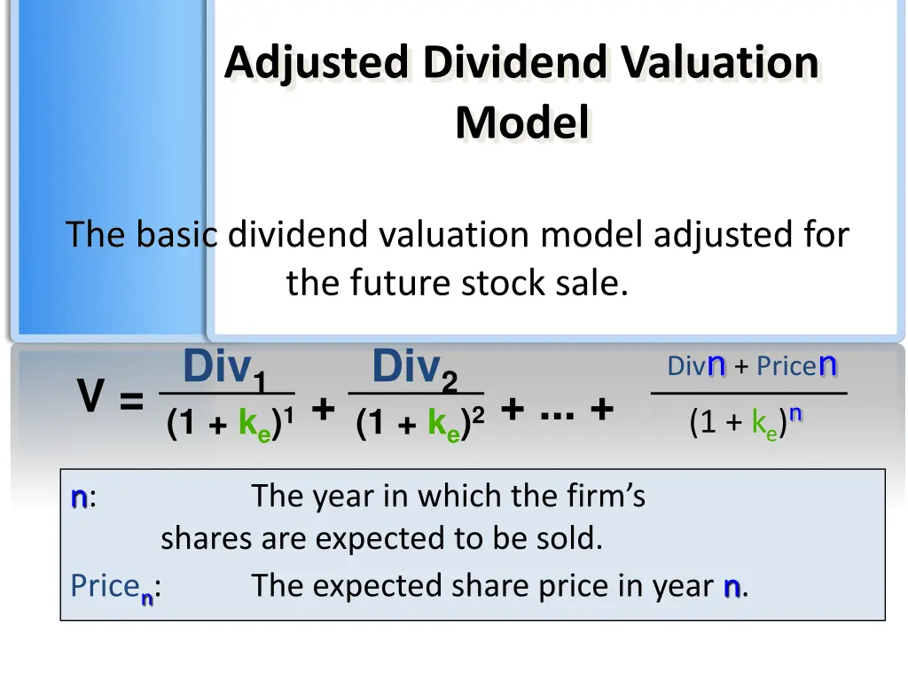 adjusted dividend valuation model