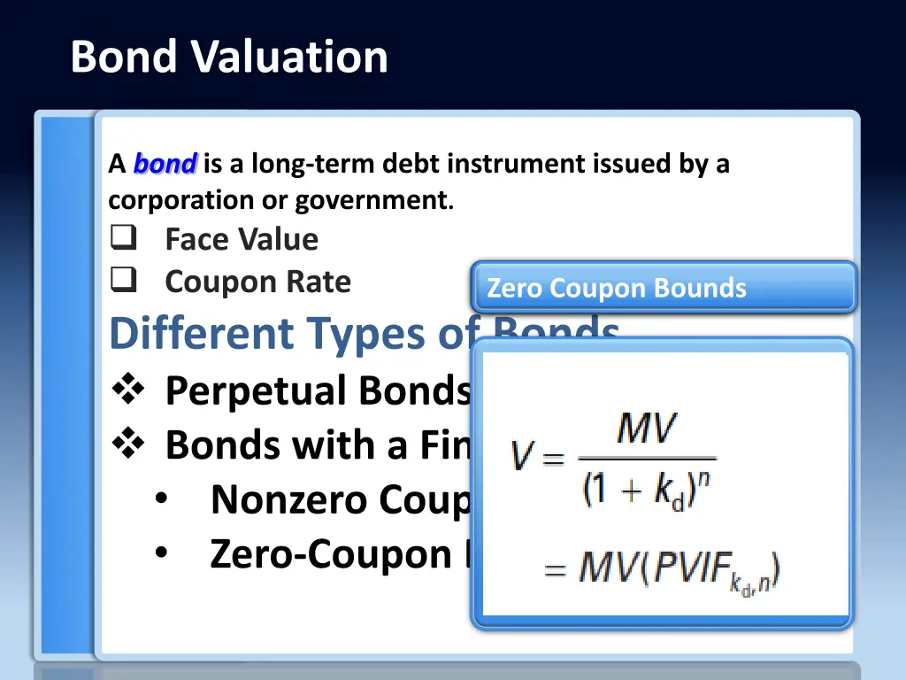 bond valuation