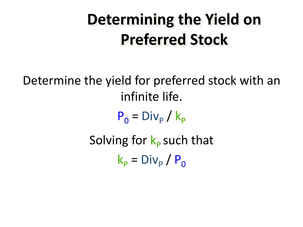 determining the yield on preferred stock