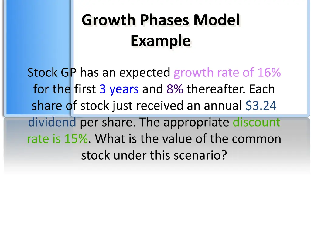 growth phases model example