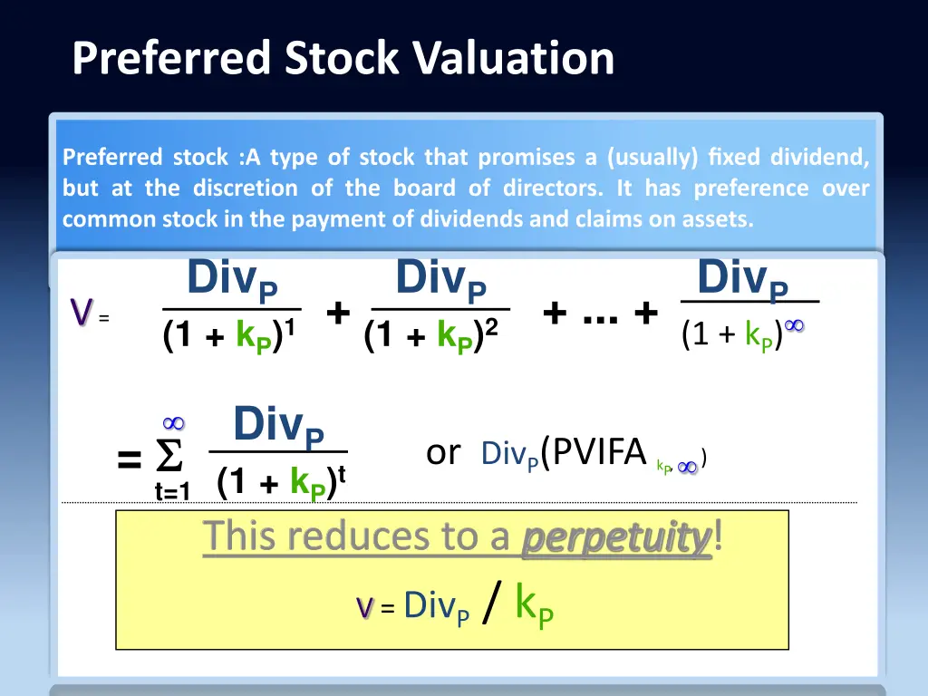 preferred stock valuation