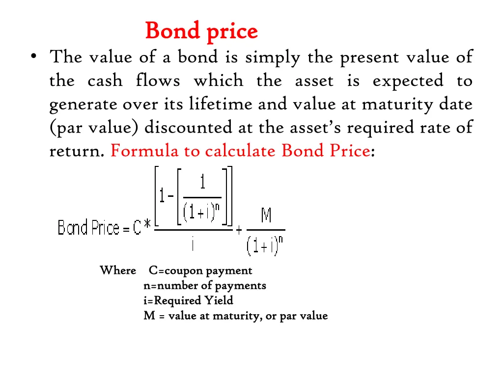 bond price bond price