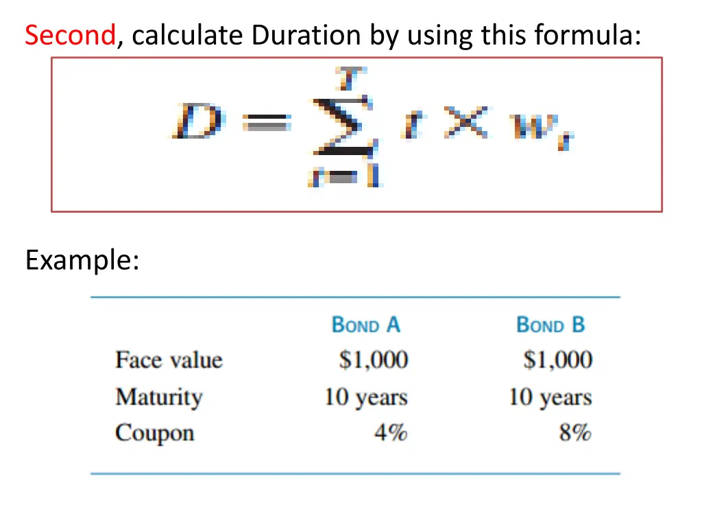 second calculate duration by using this formula