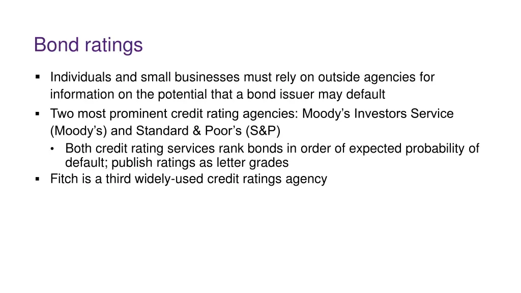 bond ratings