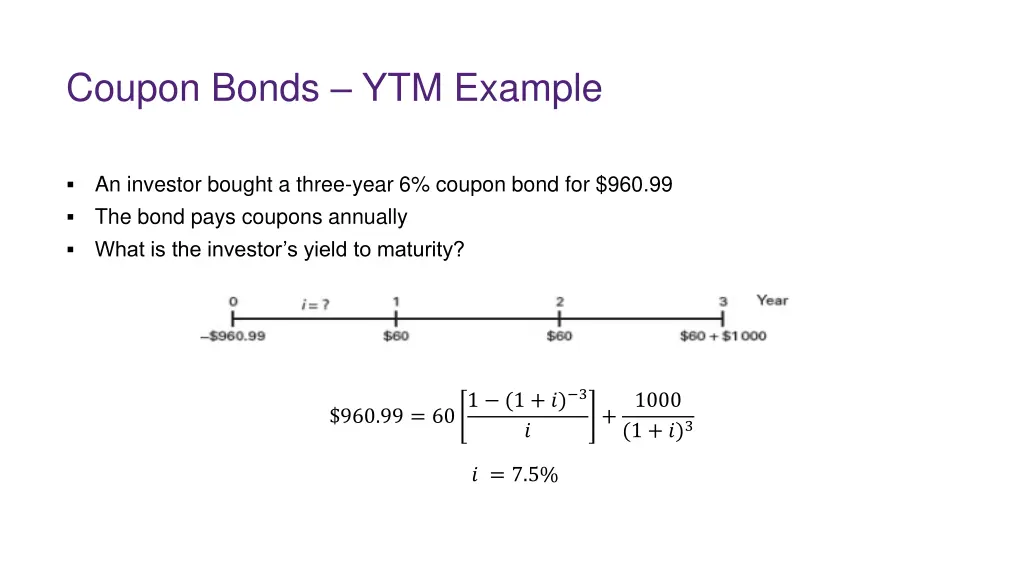 coupon bonds ytm example