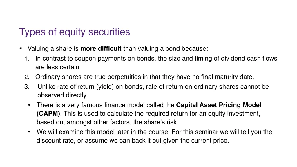 types of equity securities