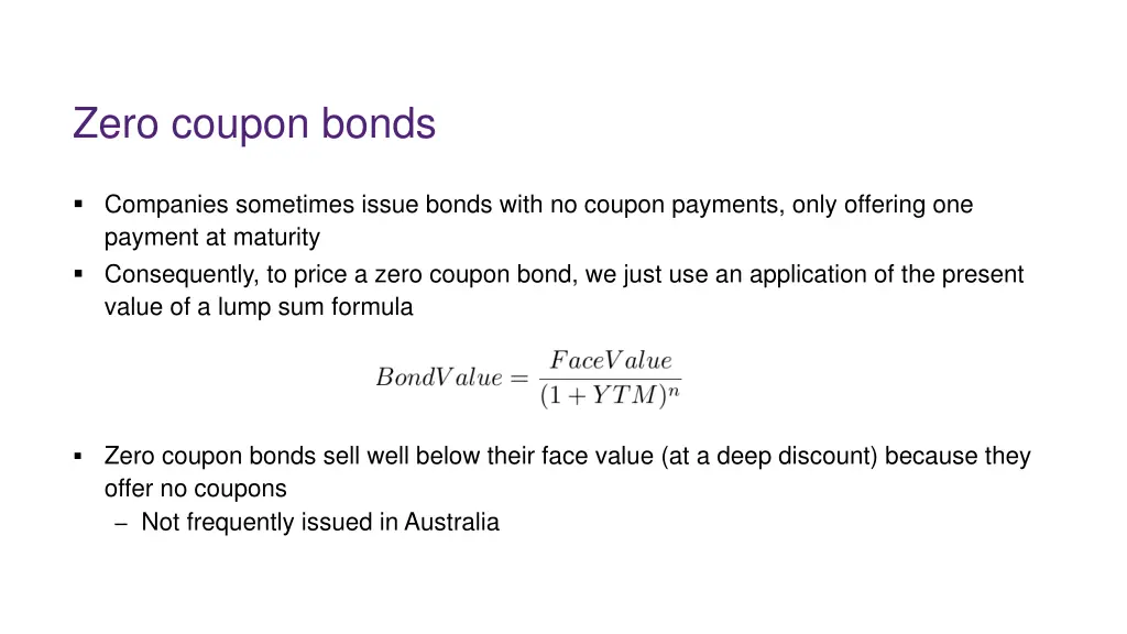 zero coupon bonds