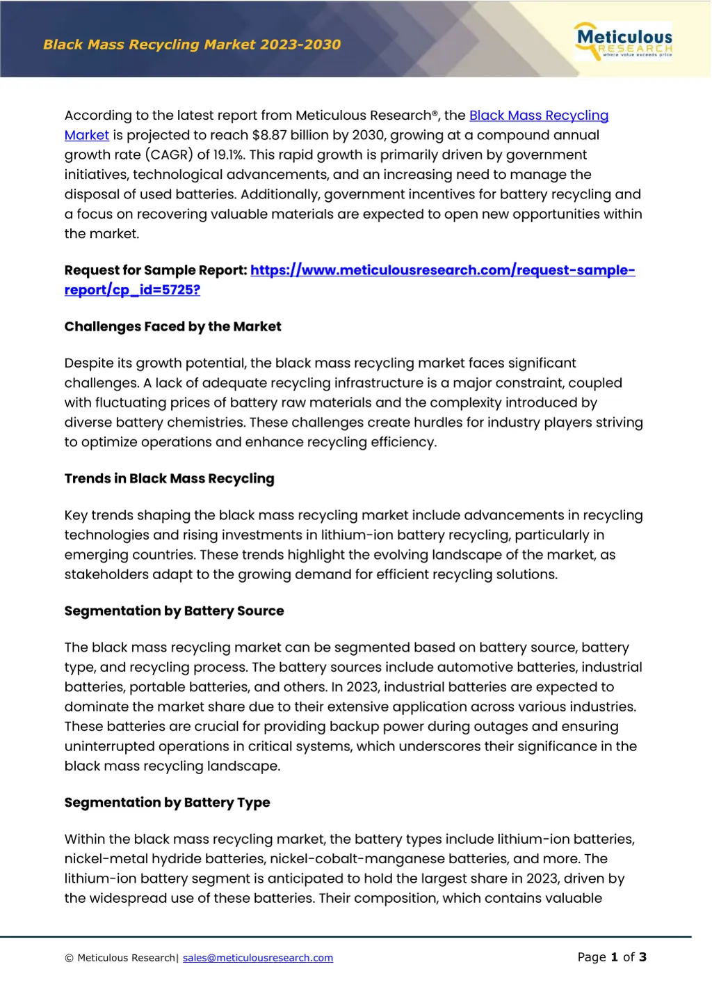 bla ck mass recycling market 202 3 20 30