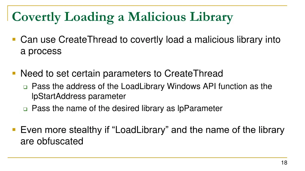 covertly loading a malicious library