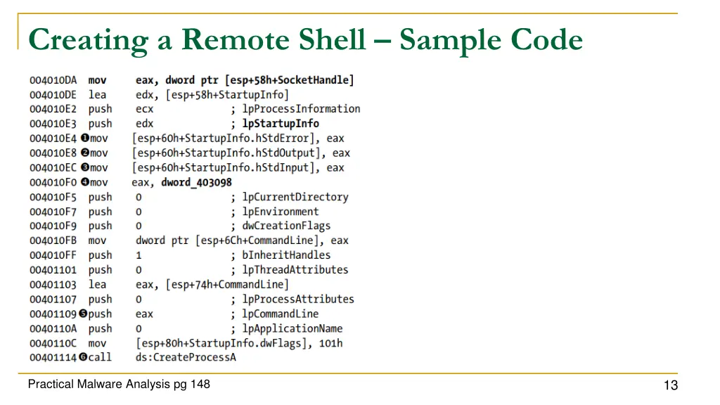 creating a remote shell sample code