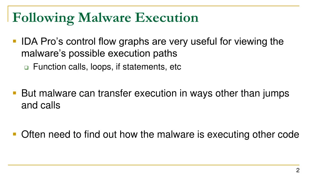 following malware execution