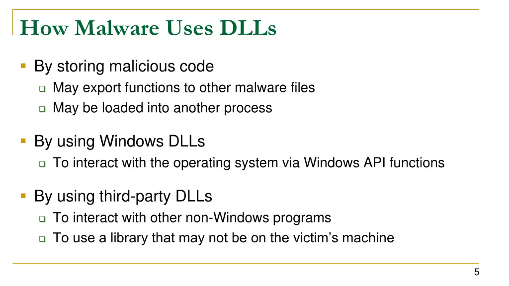 how malware uses dlls