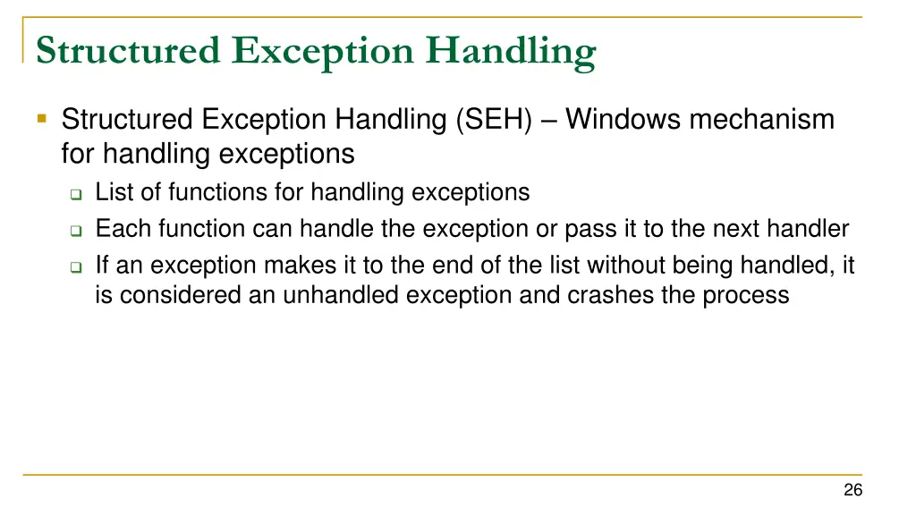 structured exception handling