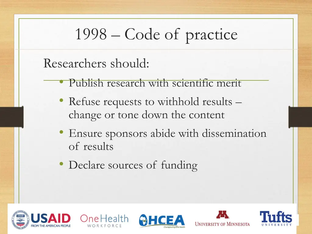 1998 code of practice 1