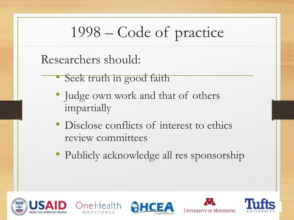 1998 code of practice