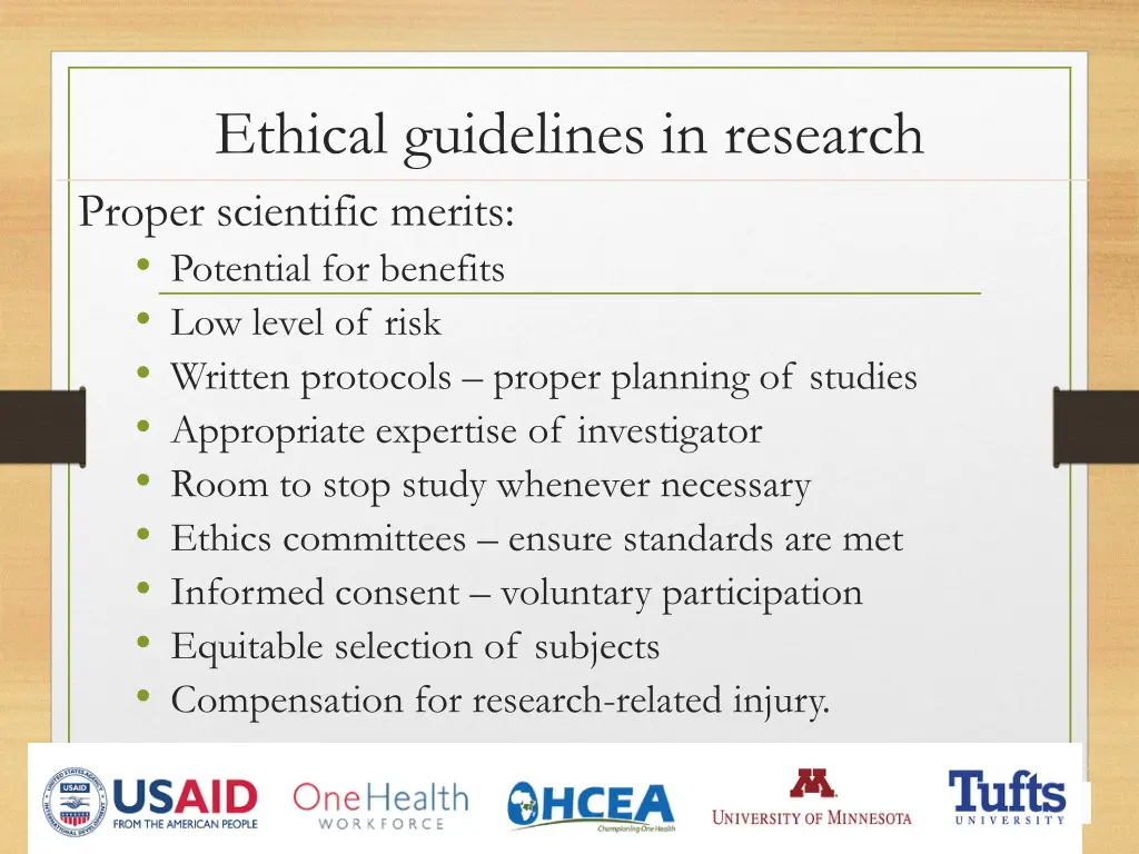 ethical guidelines in research proper scientific