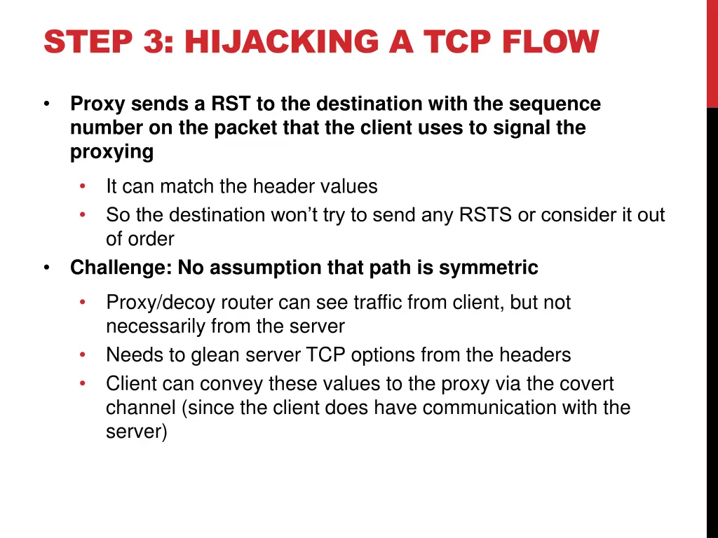 step 3 hijacking a tcp flow