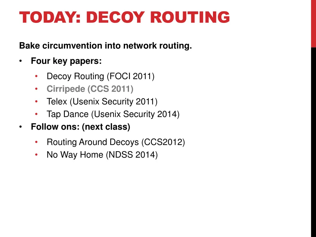 today decoy routing