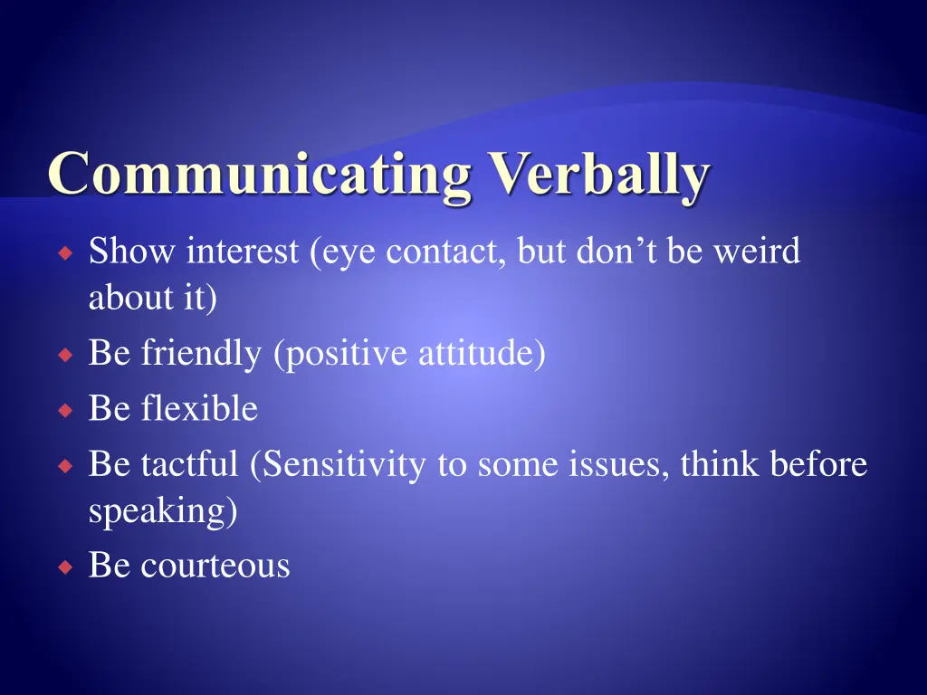 communicating verbally