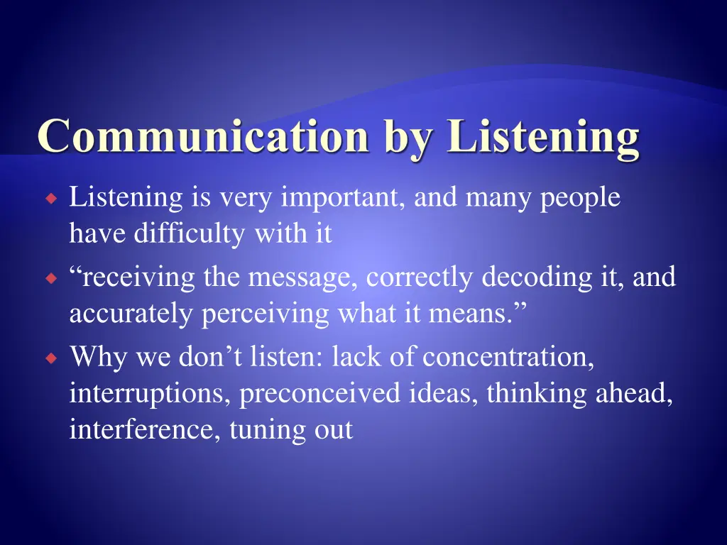 communication by listening