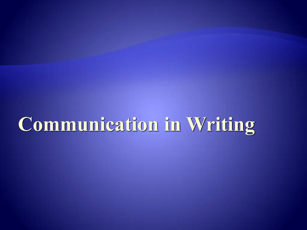 communication in writing