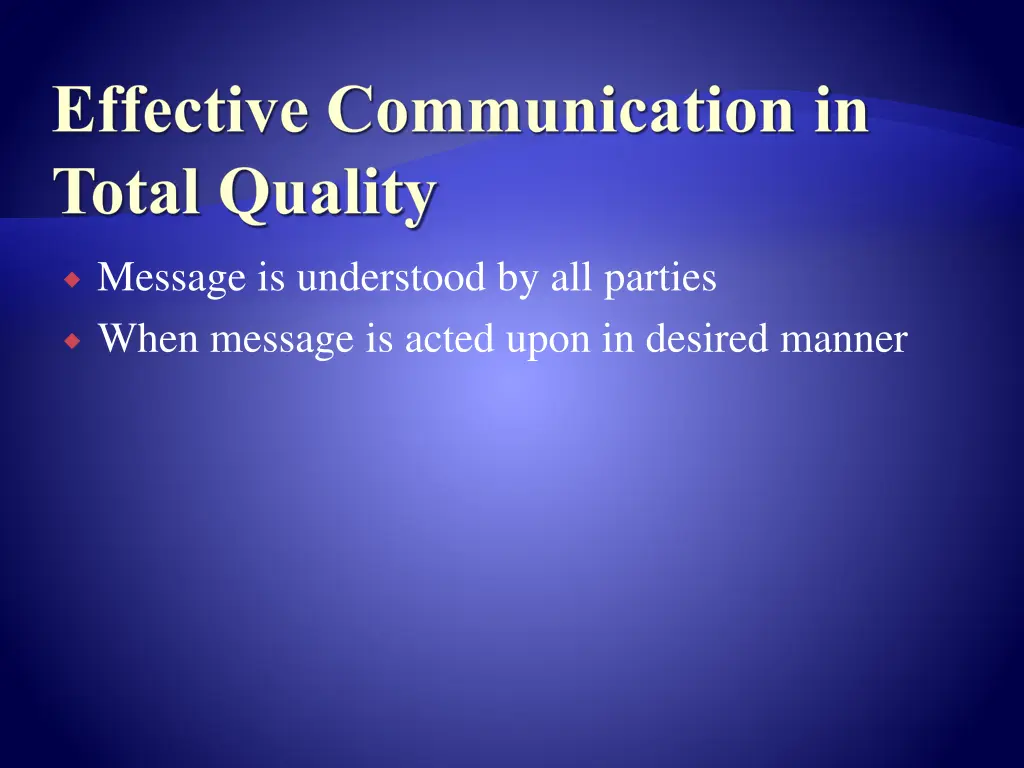 effective communication in total quality