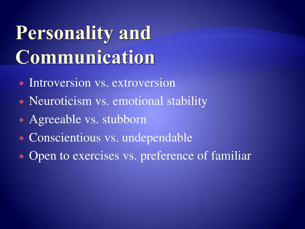 personality and communication