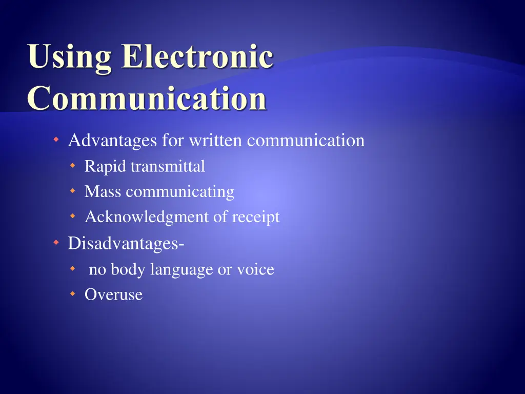 using electronic communication