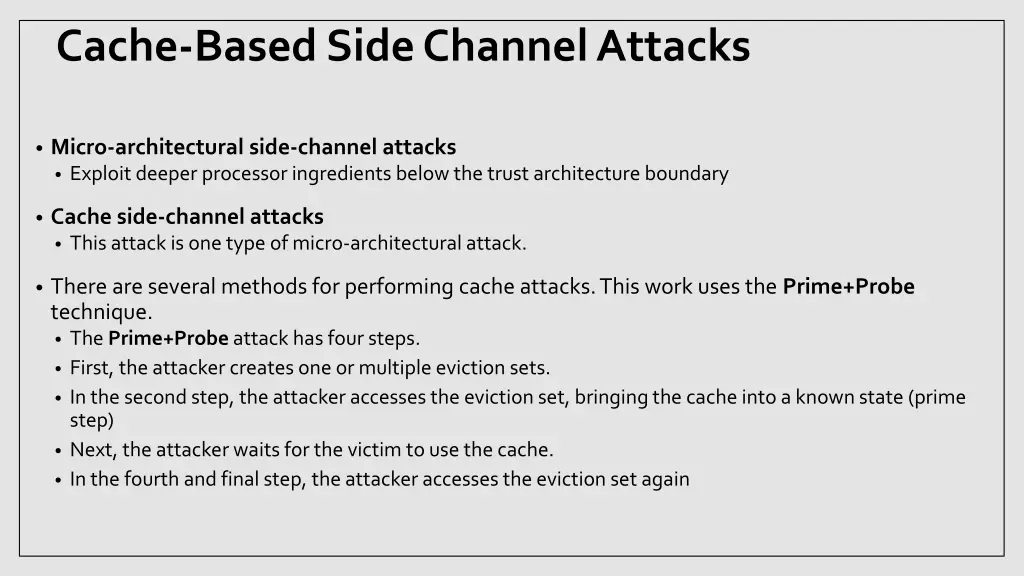 cache based side channel attacks