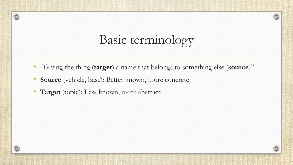 basic terminology