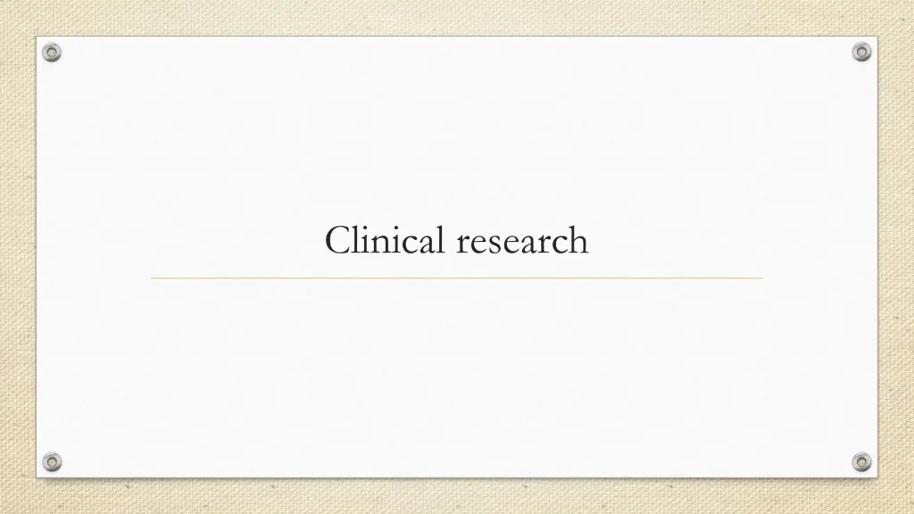 clinical research