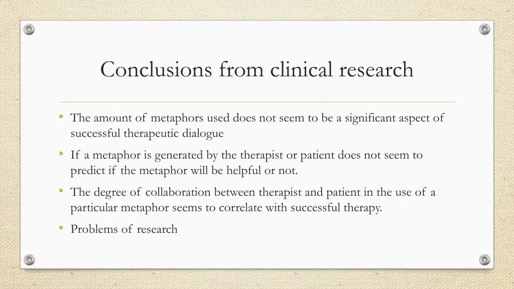 conclusions from clinical research