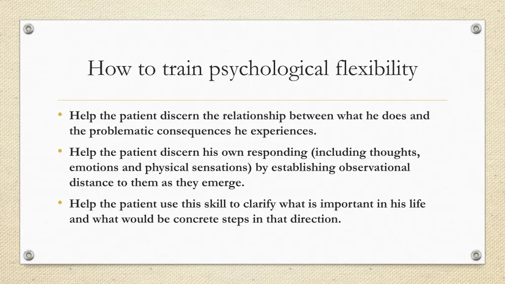 how to train psychological flexibility