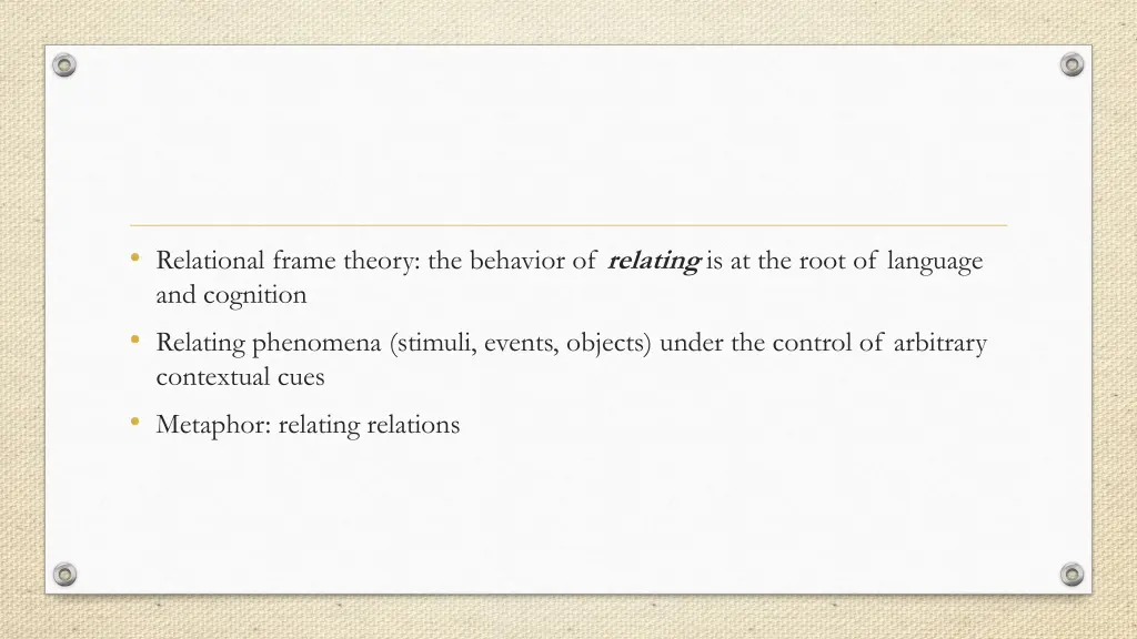 relational frame theory the behavior of relating