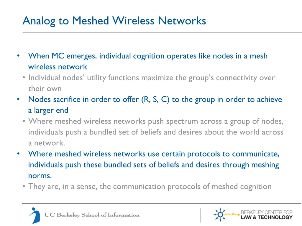 analog to meshed wireless networks