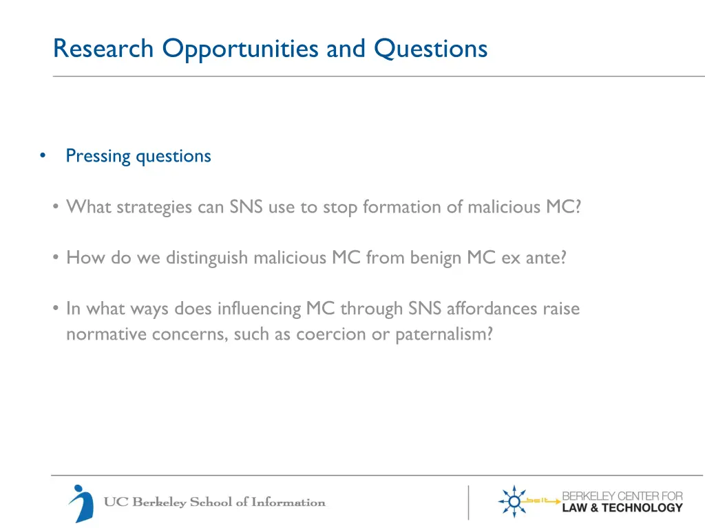 research opportunities and questions 1