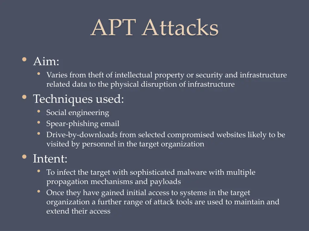 apt attacks