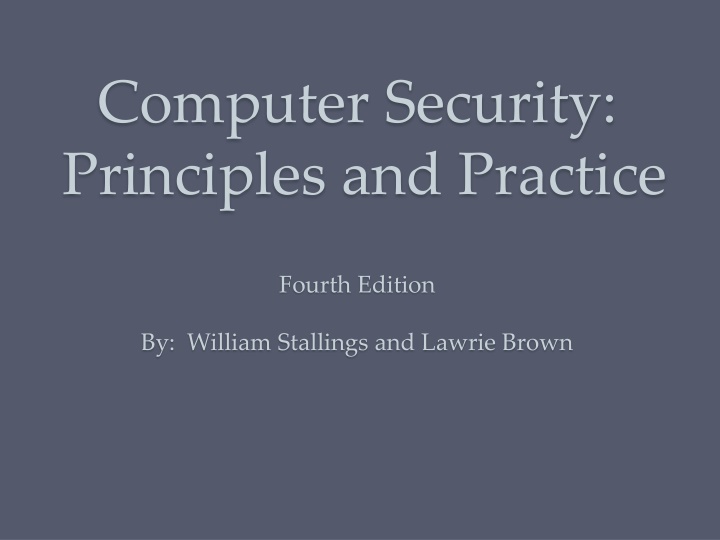 computer security principles and practice