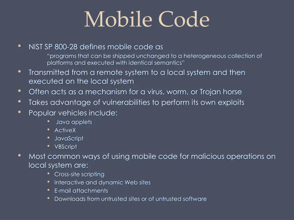 mobile code