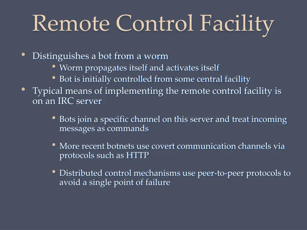 remote control facility