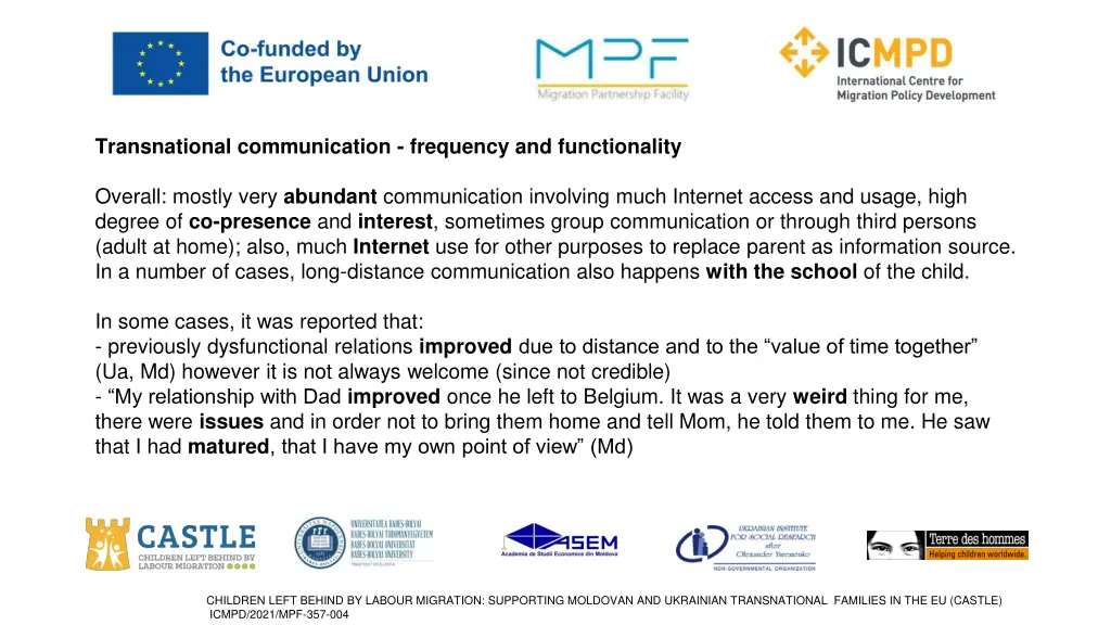 transnational communication frequency