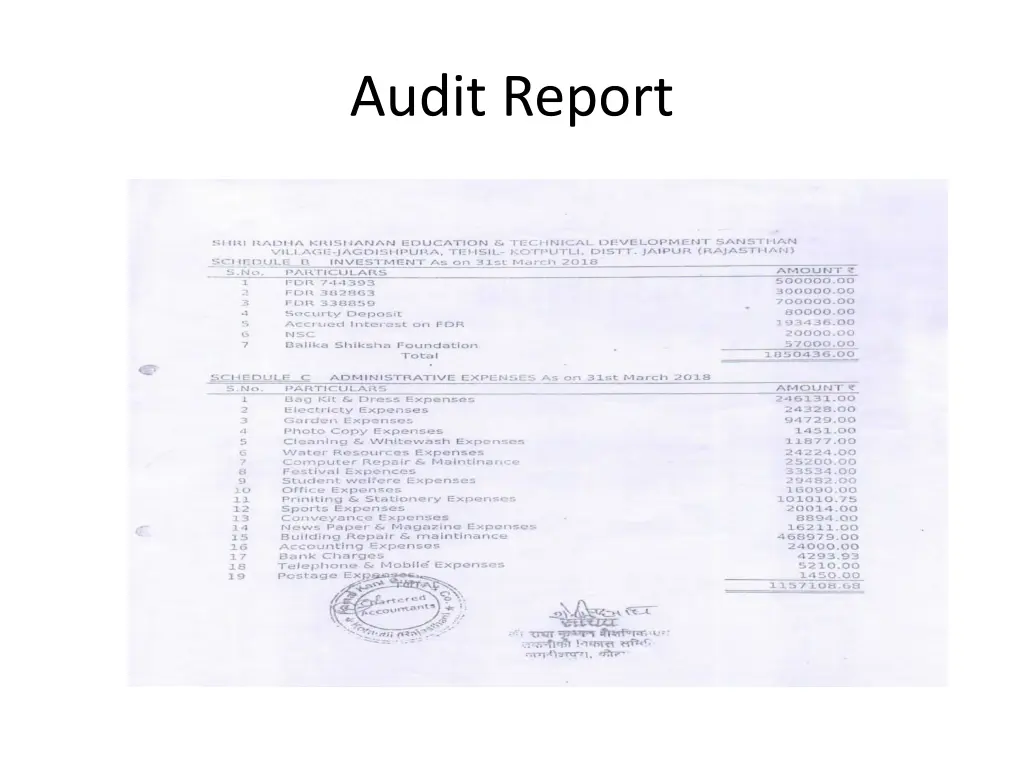 audit report