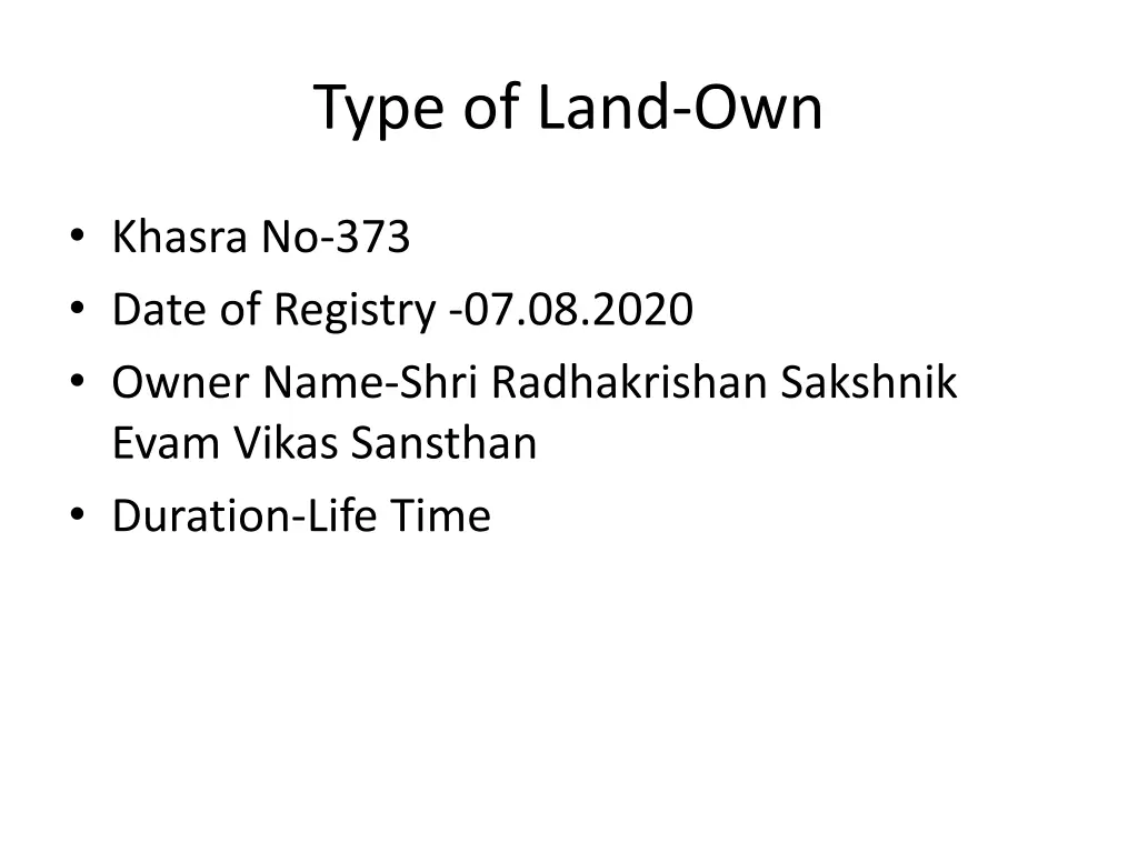 type of land own
