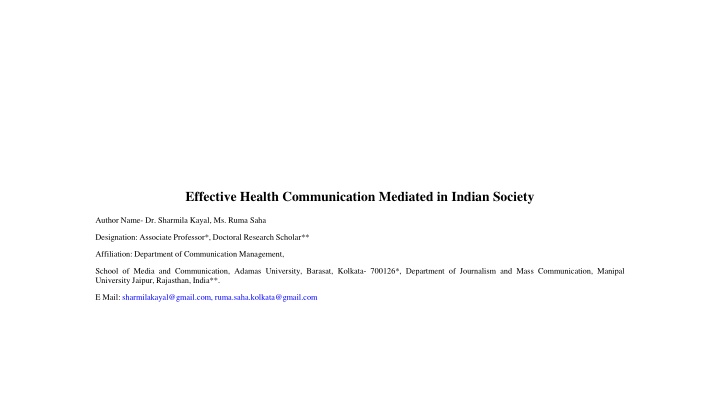 effective health communication mediated in indian