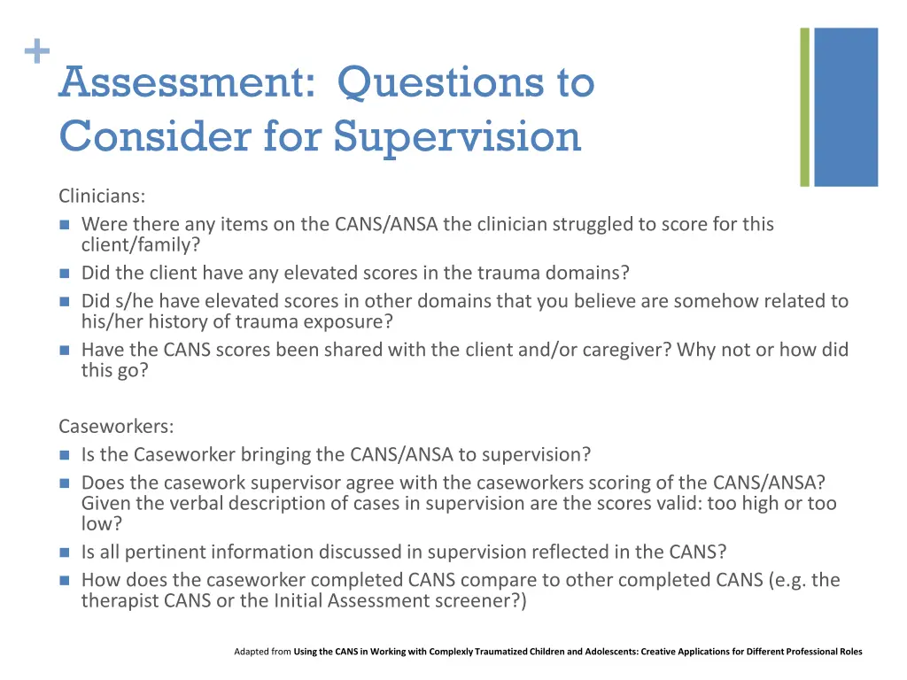 assessment questions to consider for supervision