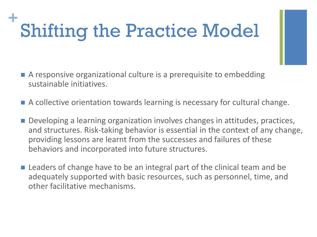 shifting the practice model