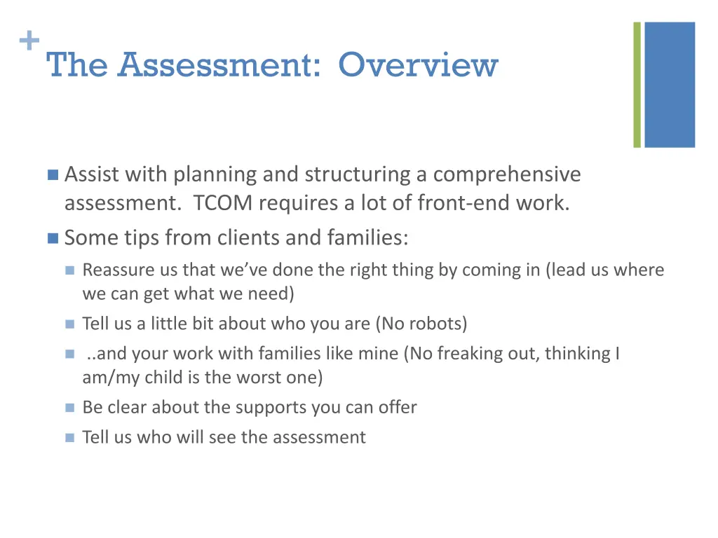 the assessment overview