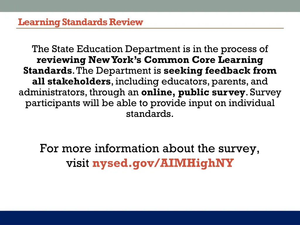 learning standards review